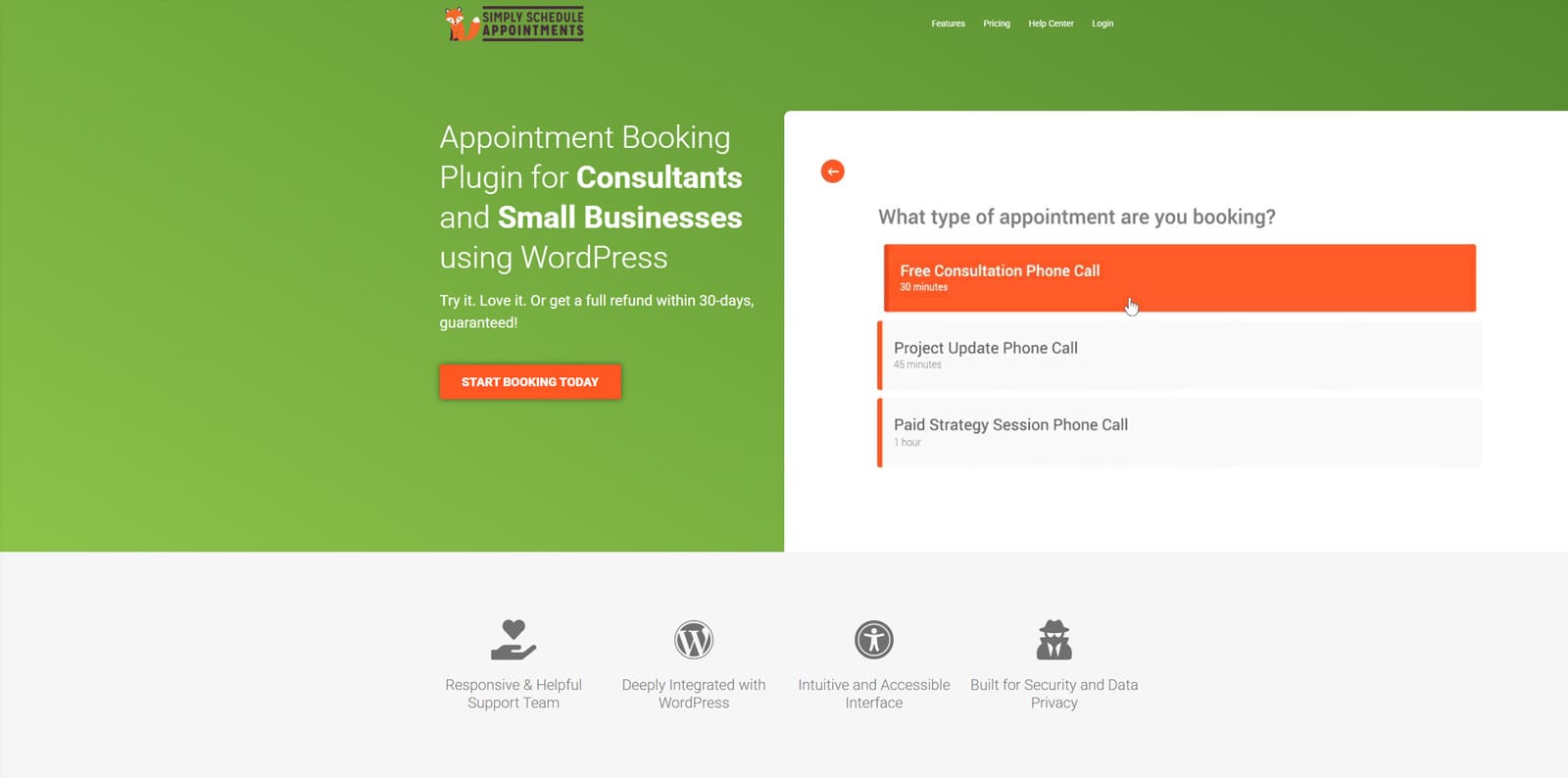 Graphic of Simply Schedule Appointments, a WordPress coaching plugin with a smooth booking workflow for groups and classes.