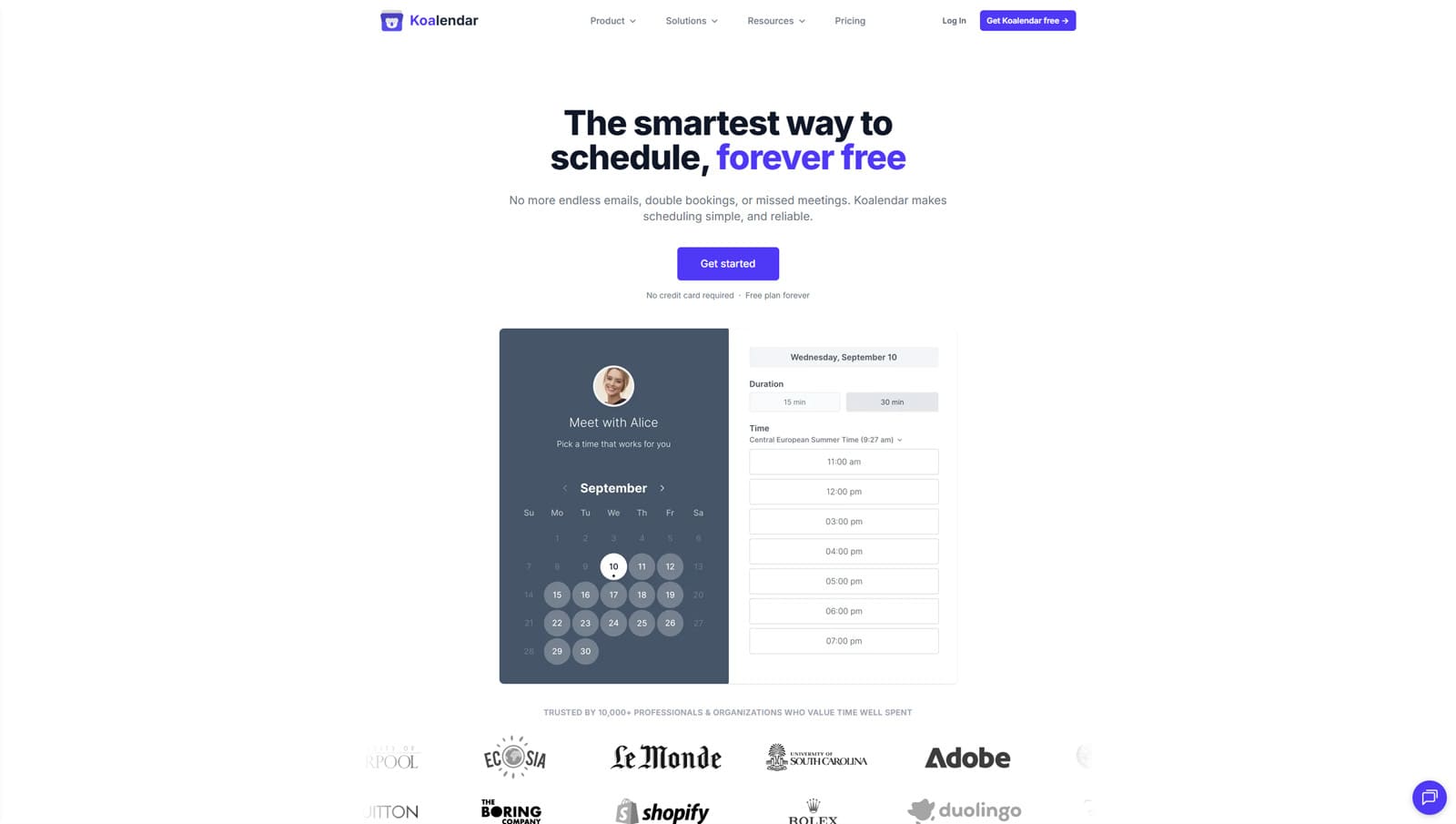 Figure of Koalendar, a user-friendly booking WordPress plugin for coaches with availability control per meeting & service.