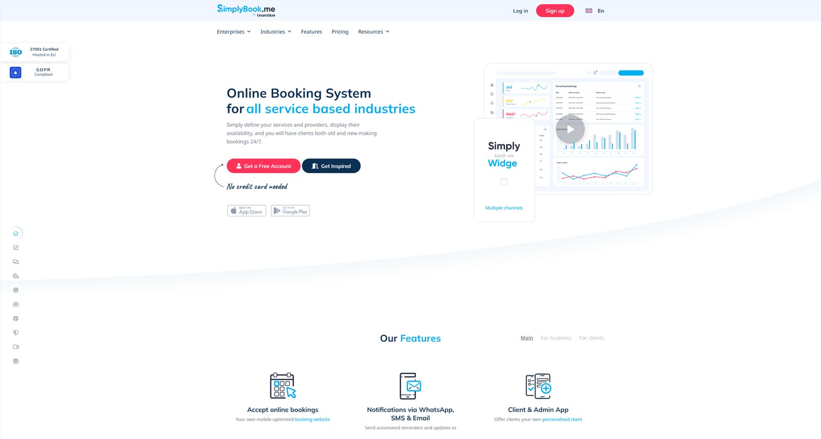Figure of SimplyBook.me, a feature-rich and easy-to-use booking plugin with client rescheduling.