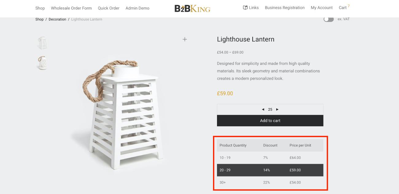 B2BKing volume discount.