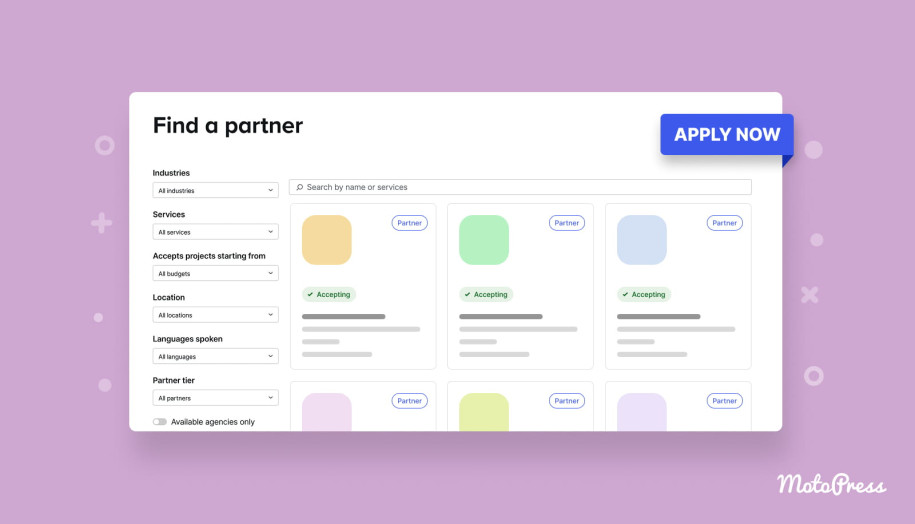 Announcing motopress partners apply now.