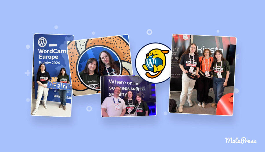Photos of the MotoPress team from WordCamp Krakow.