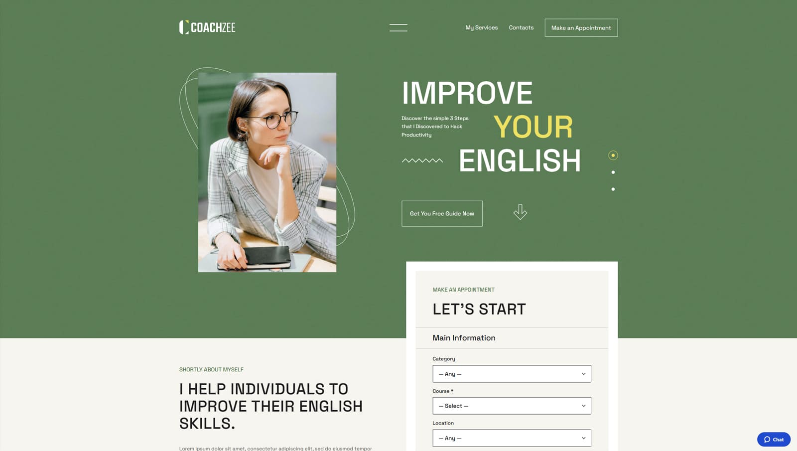 Picture of CoachZee, one of the the best classes WordPress themes with 5 pre-designed homepages.