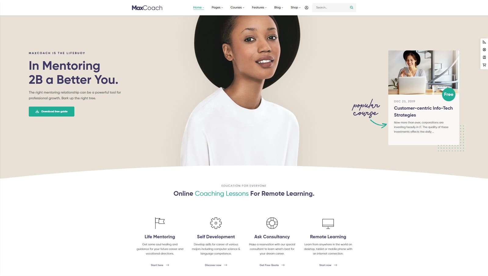 Photograph of MaxCoach, one of the the best classes WordPress themes with 17+ ready-made demos.