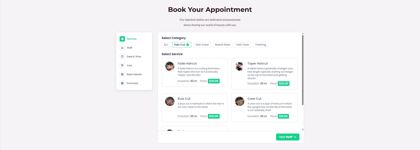 Graphic of scheduling process using the BookingPress tool.
