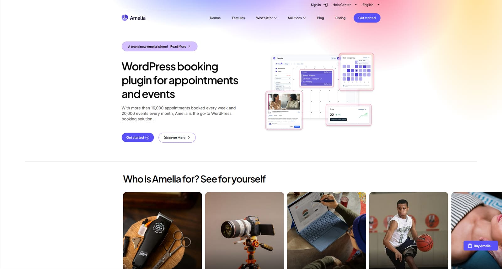 Image of Amelia, a reliable form solution for WordPress with event ticketing.