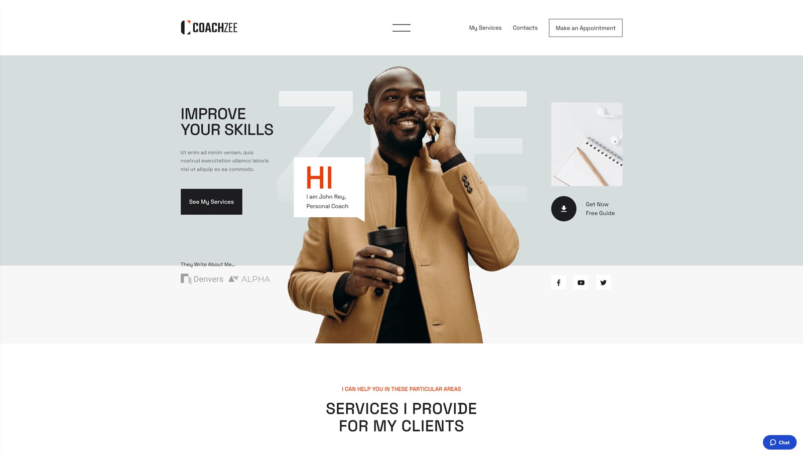 Photo of CoachZee WordPress theme for coaches and instructors.