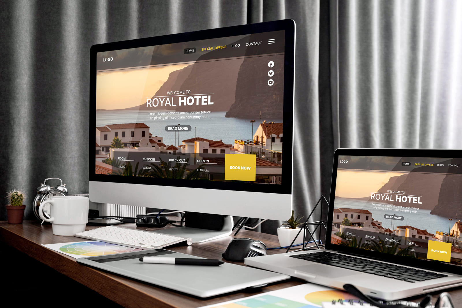 Photo of a WordPress hotel website example.