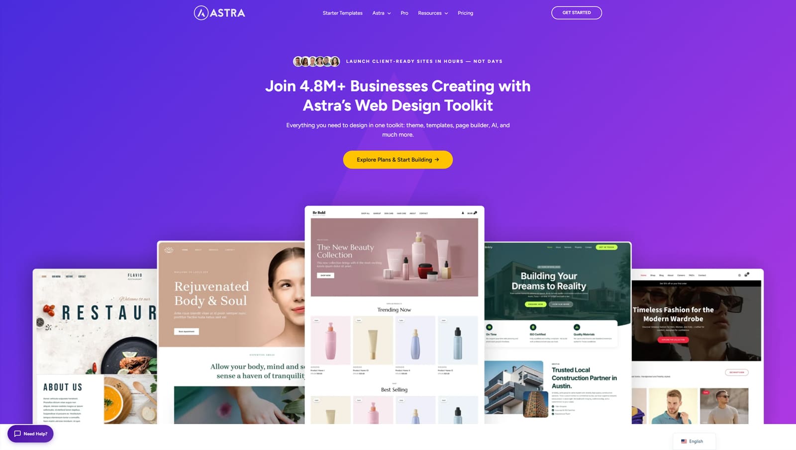 Photograph of the design toolkit of the Astra WordPress coaching website template.
