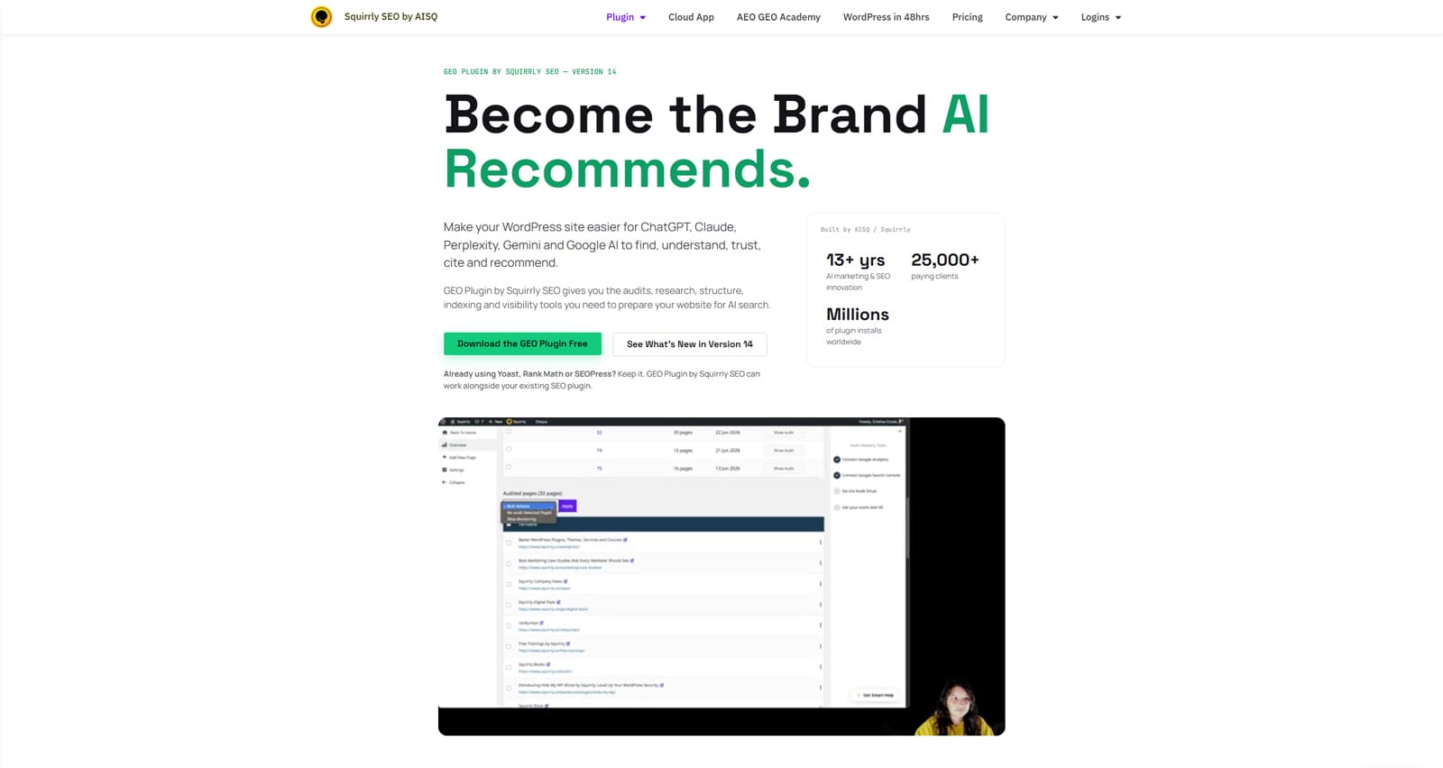 Visual of Squirrly SEO, a reliable plugin for search engine optimization and GEO with powerful keyword research tools suitable for over 140 languages.