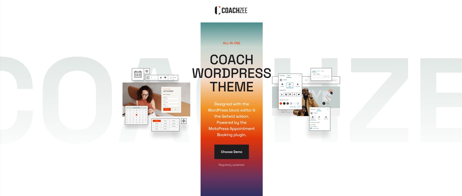 Image of CoachZee landing page, presenting the coaching theme.
