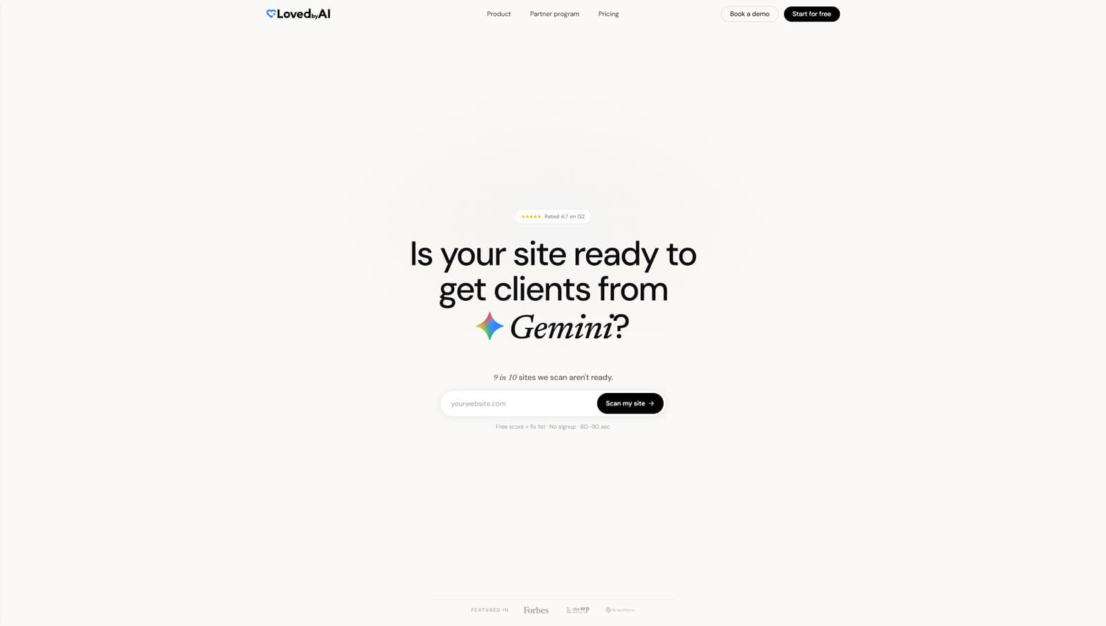 Image of LovedbyAI, a GEO-first WordPress plugin with a fully automated optimization approach.