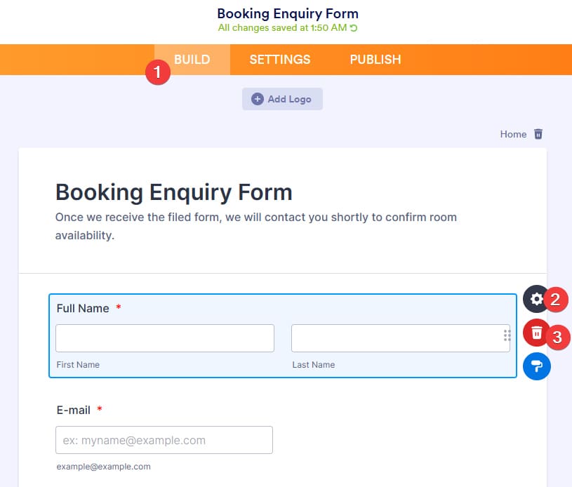 Picture of customizing a Jotform template.