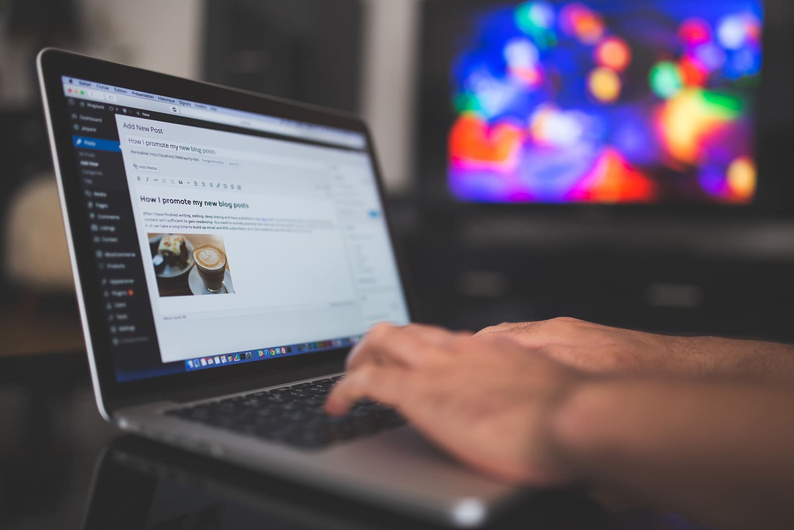 Image of editing a blog post as a part of content management on a WordPress hotel website.
