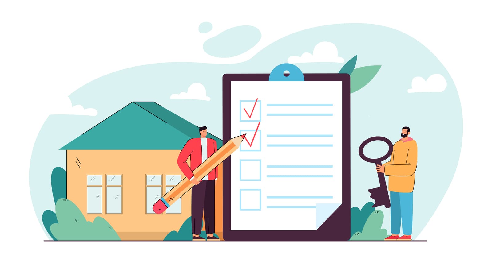 Picture of people agreeing to vacation rental house rules template.