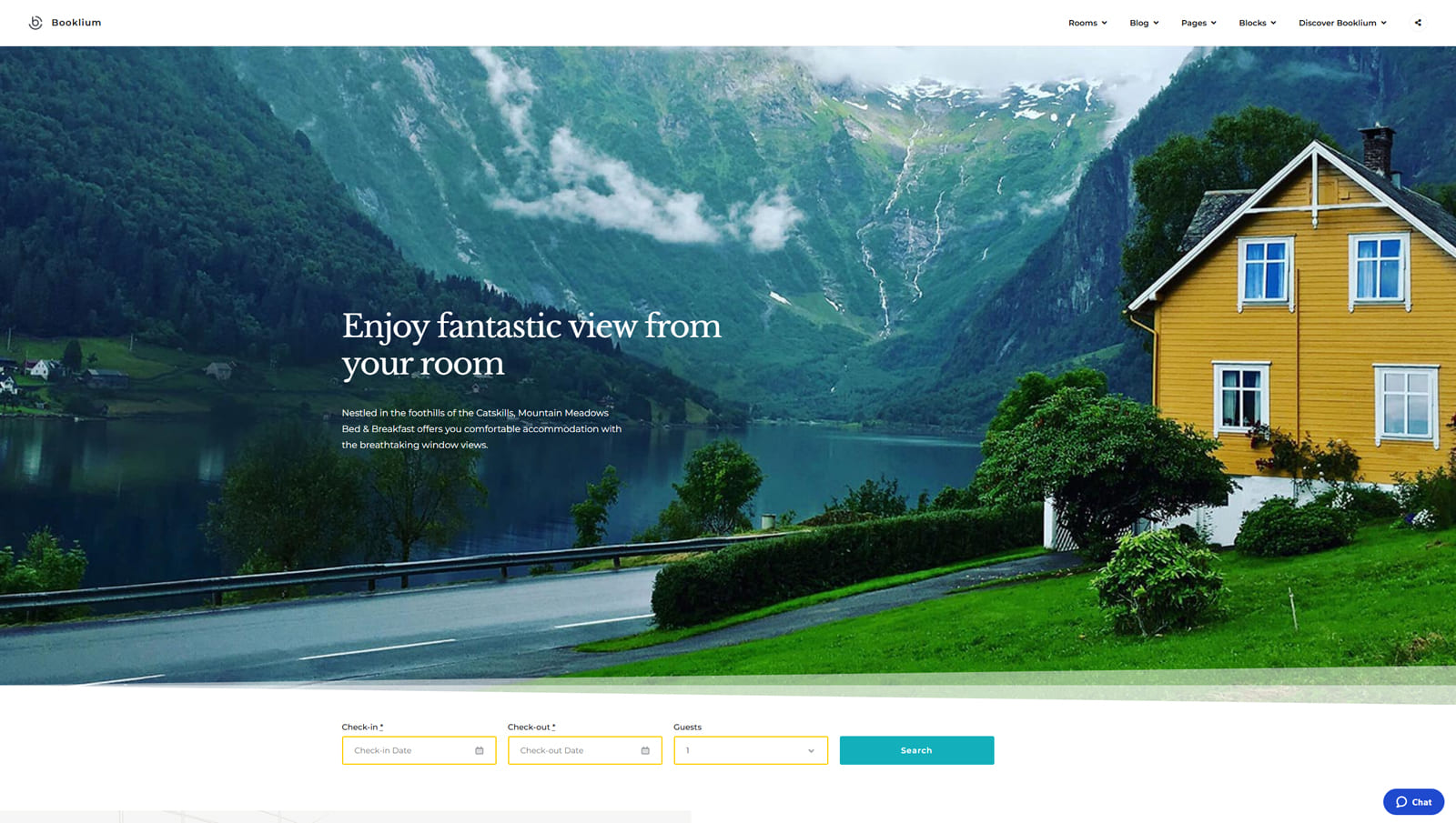 Picture of Booklium, a responsive and customizable hotel WordPress theme with 7 diverse homepage designs.