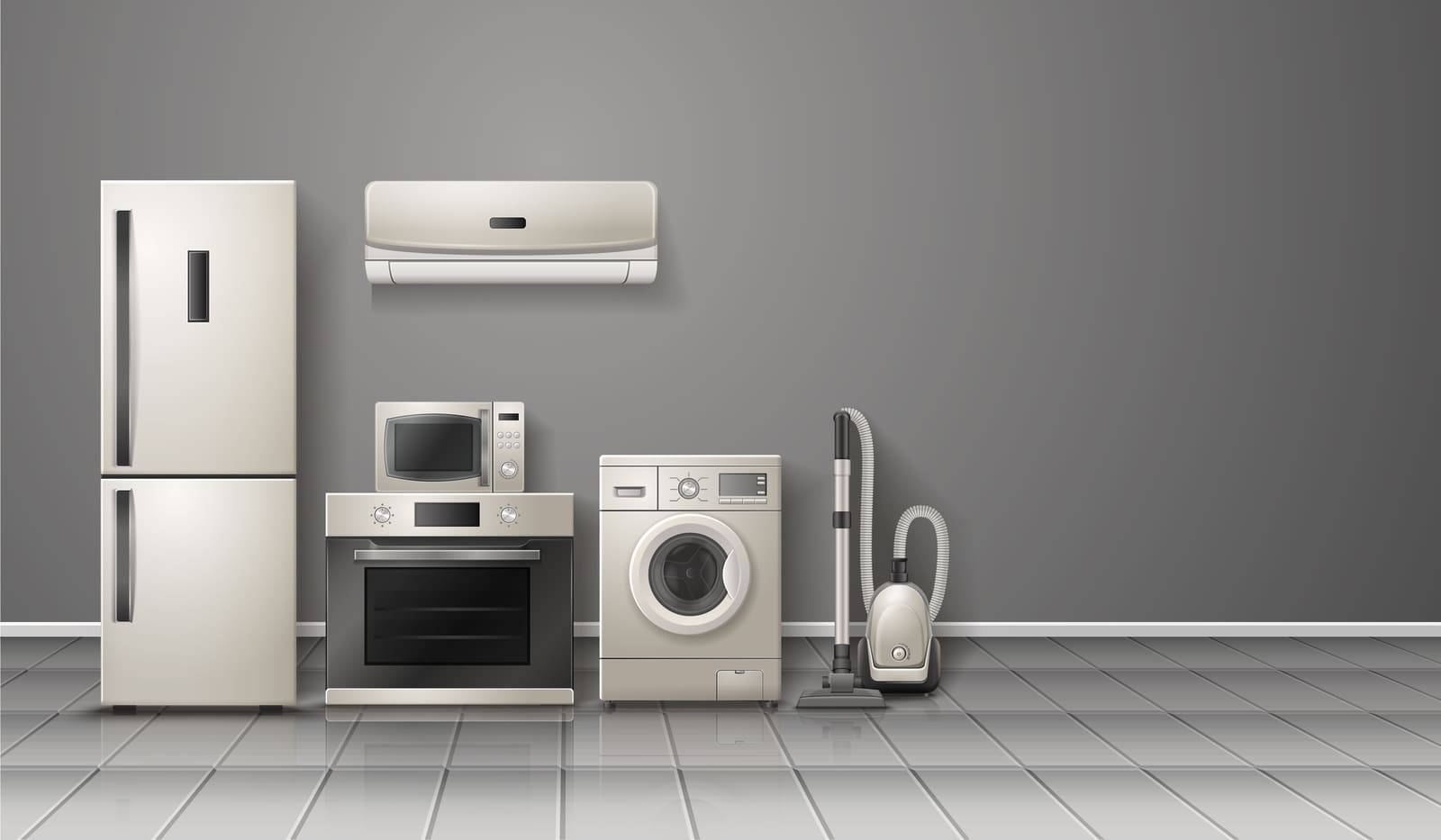 Image of common appliances that are usually described in property guidelines.