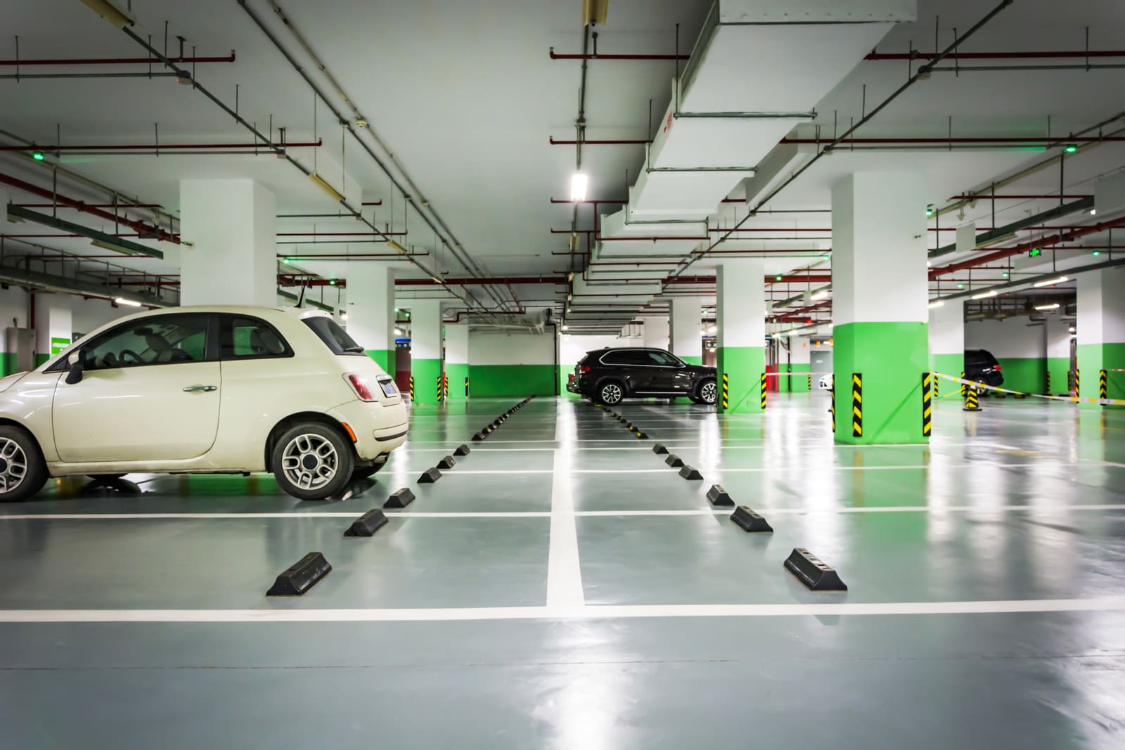 Figure of a parking area common to many vacation rentals.