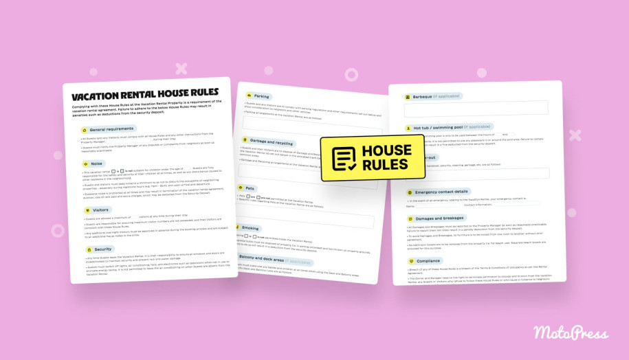 Featured image of the vacation rental house rules template.