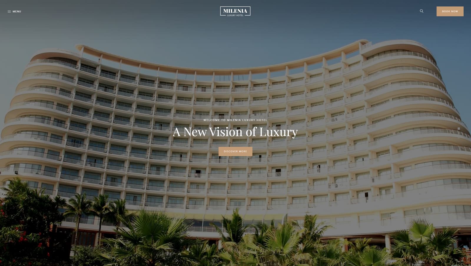 Portrait of Milenia, a professionally designed B&B hotel website theme with real-time availability search.