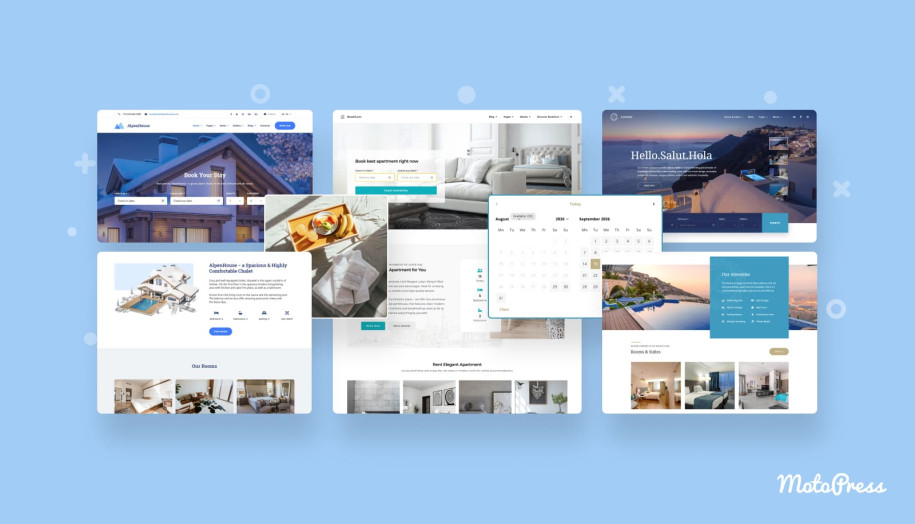Featured image of popular bed and breakfast website design options.