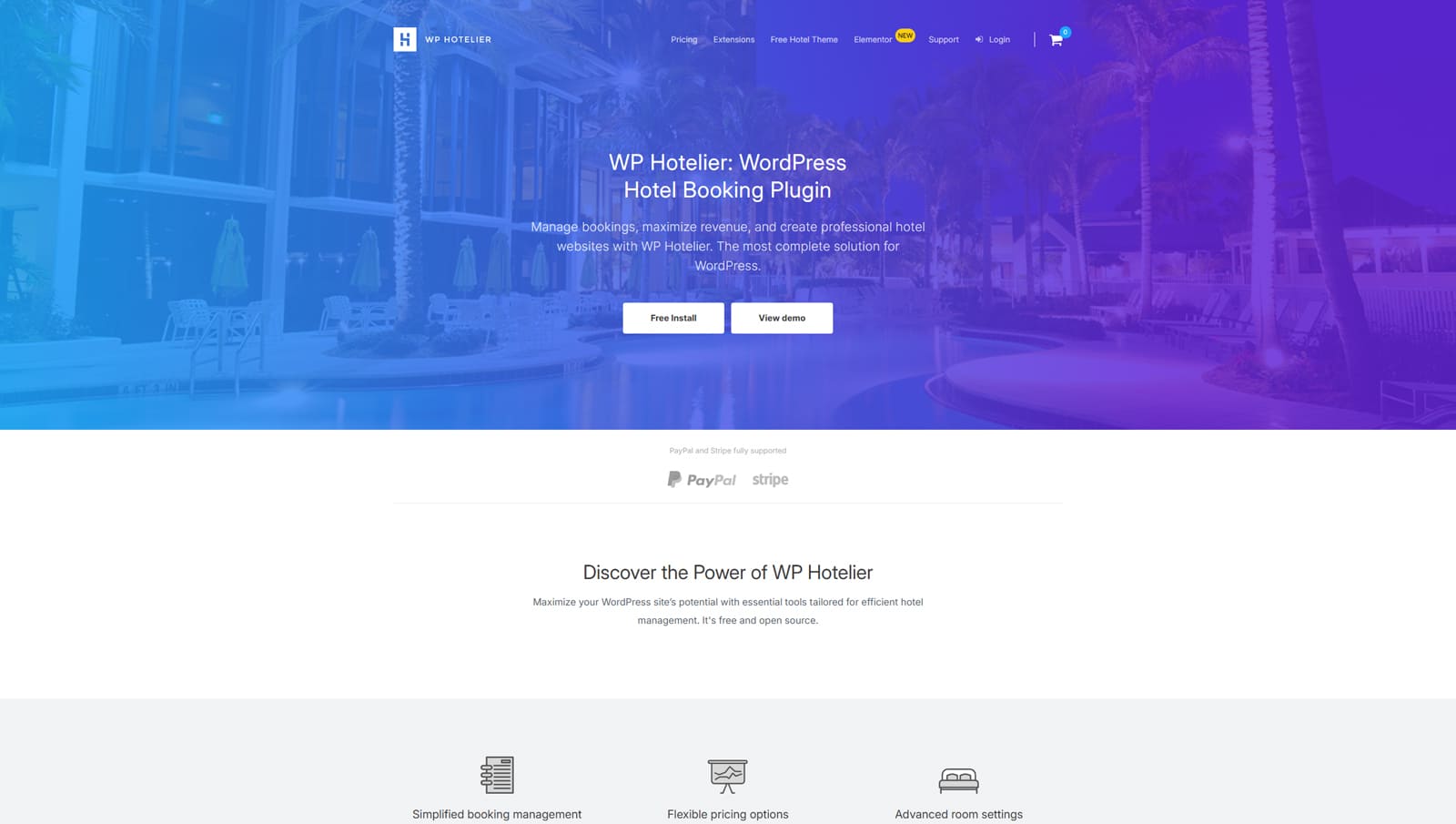 Visual of WP Hotelier, a hotel booking management plugin with customizable room configurations.