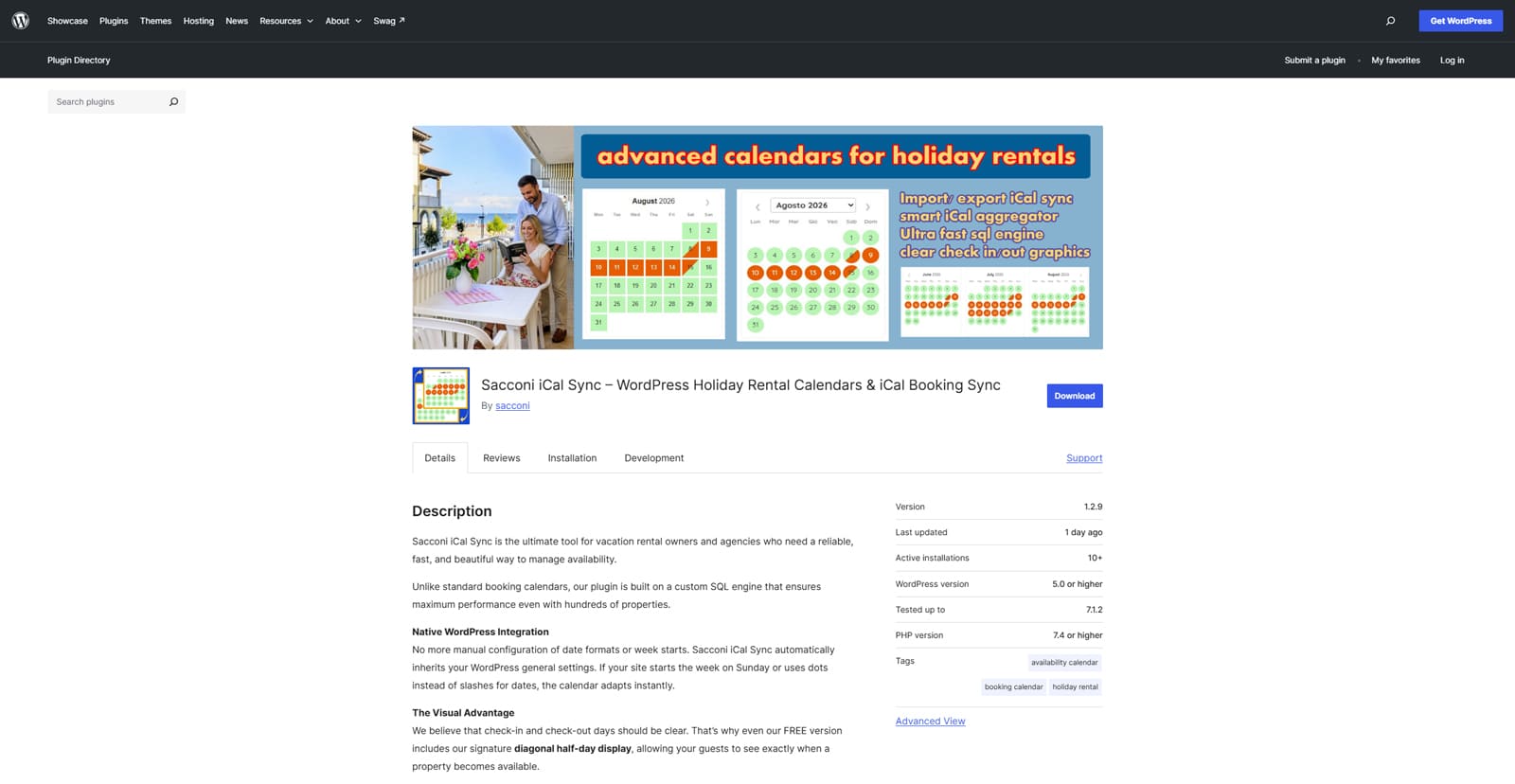 Figure of Sacconi iCal Sync, a simple yet powerful Airbnb synchronization plugin with automatic hourly updates.