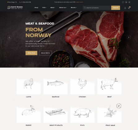 WordPress Fish and Meat Website Template